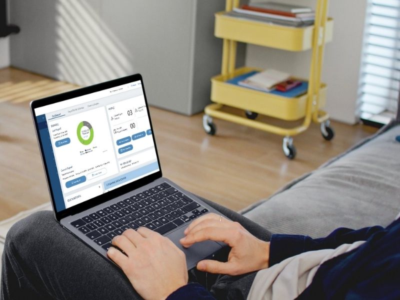 Payroll reporting dashboard on computer screen
