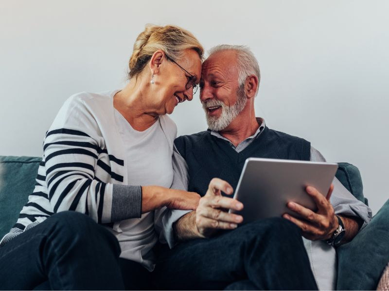 Business owners reviewing retirement savings and financial planning