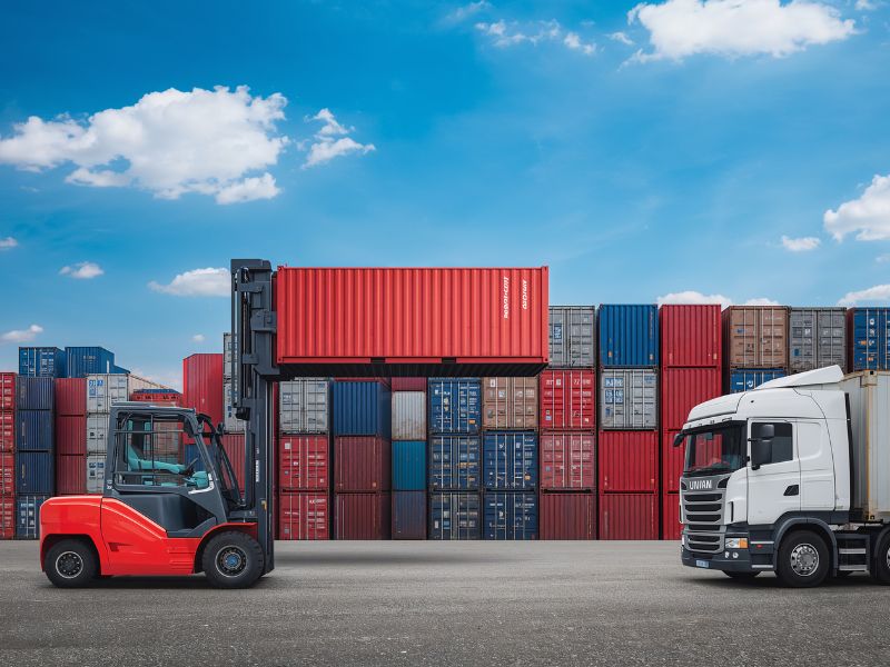 Shipping containers and cargo protected during transport with inland marine insurance coverage