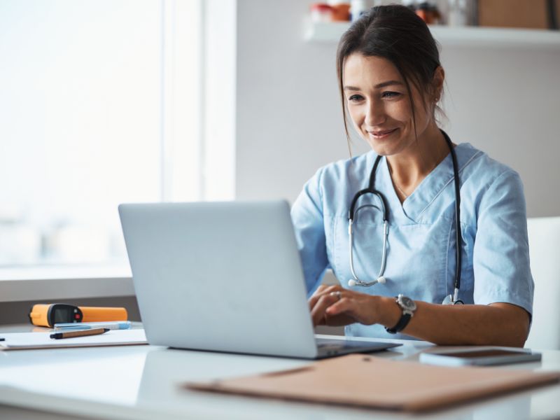 Healthcare professional managing her 401(k) retirement plan online, supported by ClearPalm’s retirement solutions for medical practices in Florida. Healthcare professional managing her 401(k) retirement plan online, supported by ClearPalm's retirement solutions for medical practices in Florida.